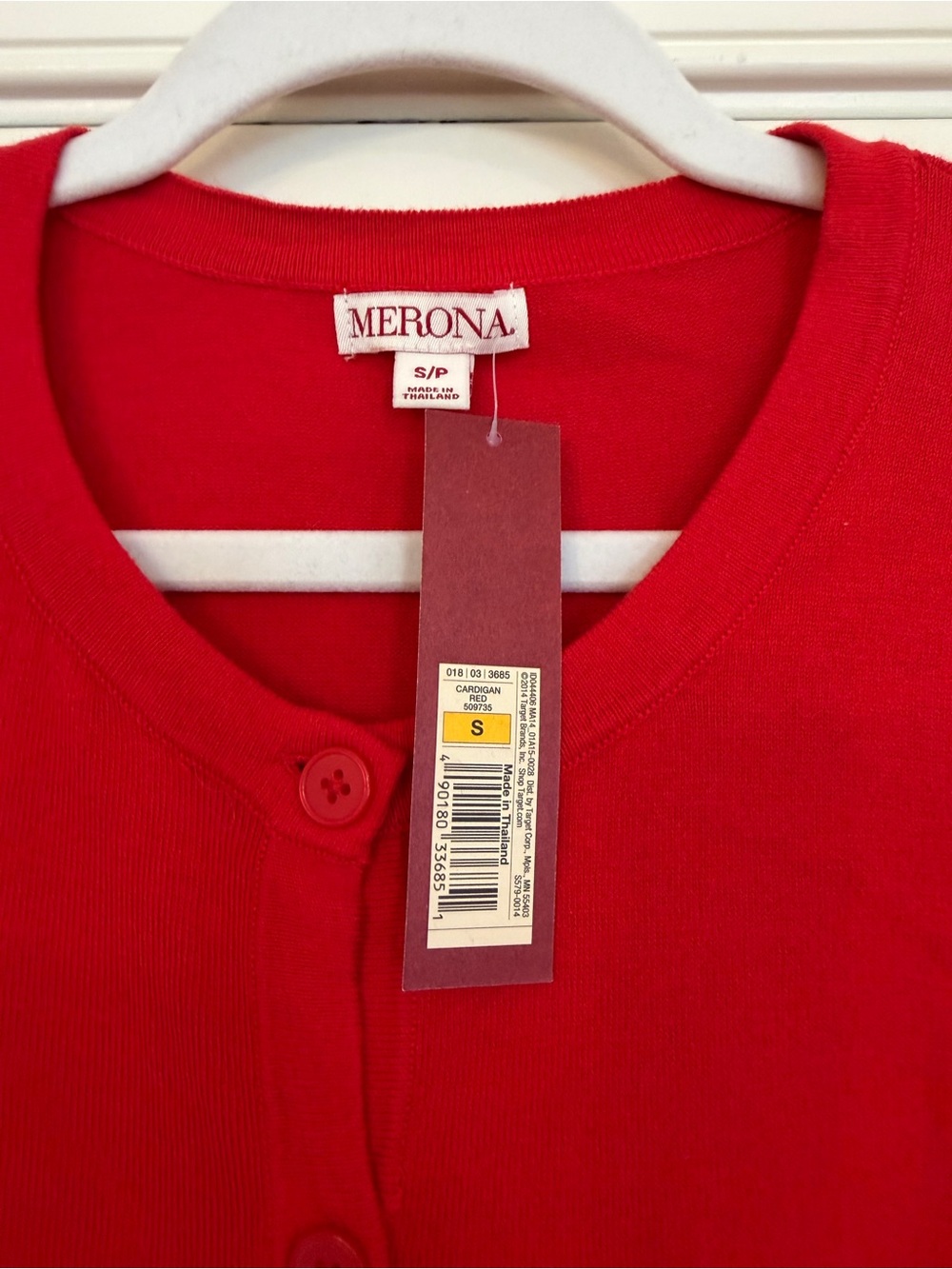Merona Bright Red Classic Button-Up Cardigan - Picture 2 of 5